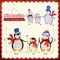 Multi-Color Metal Fabric 3-Piece Lighted Penguin Family Holiday Decor